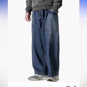 DOSLAVIDA Men's Loose Fit Baggy  Denim Pants New With Tags Size Medium